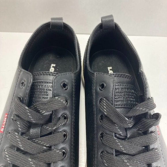 Levi's Leather Sneaker Men's Size 11 Anakin NL Bk Synthetic Black Rubber Sole - Picture 7 of 14